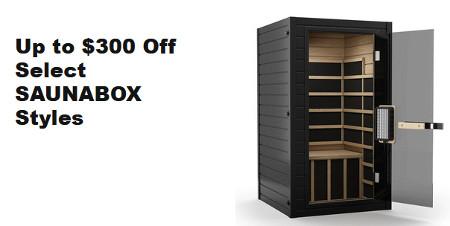 Up to $300 Off Select SAUNABOX Styles