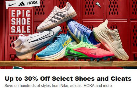 Up to 30% Off Select Shoes and Cleats