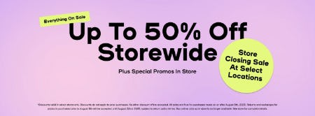 Up to 50% Off Storewide