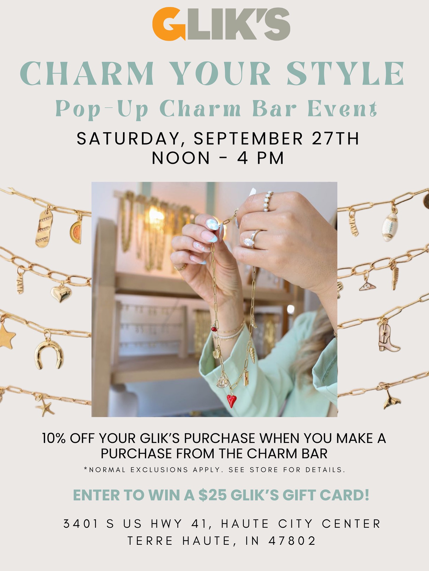 GLIK'S Charm Your Style Pop-UP Charm Bar Event!