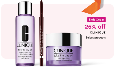 25% Off Select CLINIQUE Products
