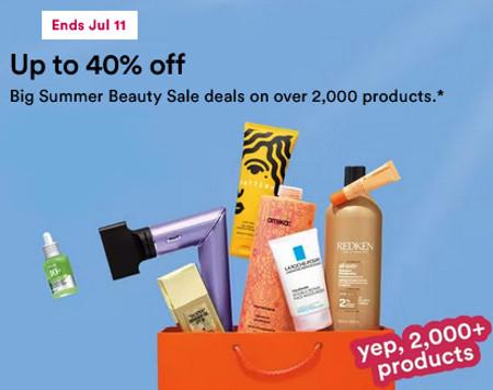 Big Summer Beauty Sale Up to 40% off