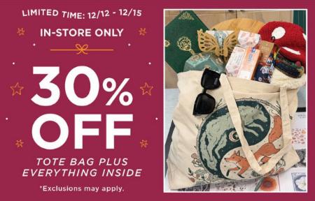 30% Off Tote Bag Plus Everything Inside