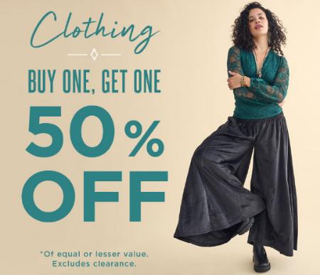 Clothing: Buy One, Get One 50% Off