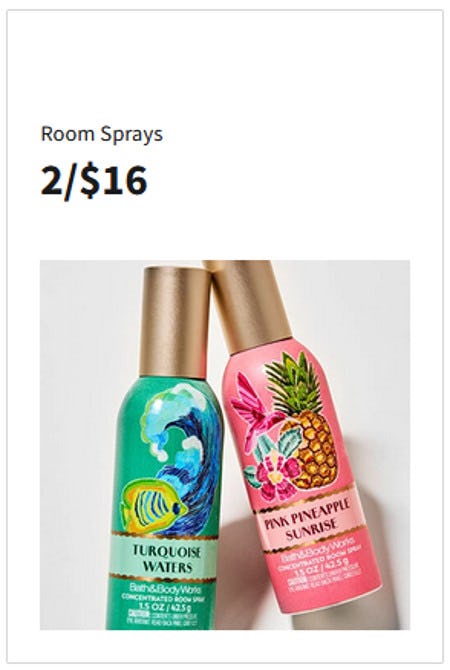 Room Sprays 2 for $16