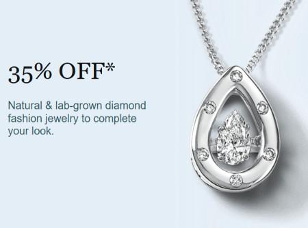 35% off Natural and Lab-Grown Diamond Fashion Jewelry