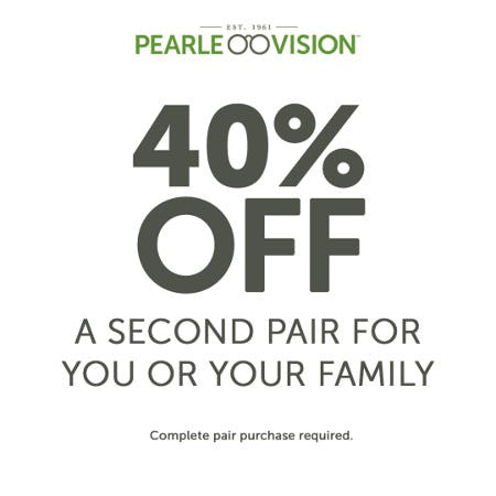 40% Off Second Pair for You and Your Family
