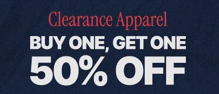 BOGO 50% Off Clearance Apparel