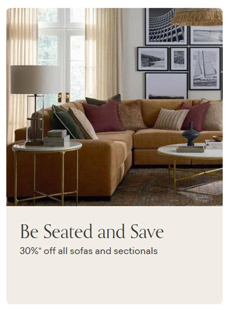 30% Off All Sofas and Sectionals