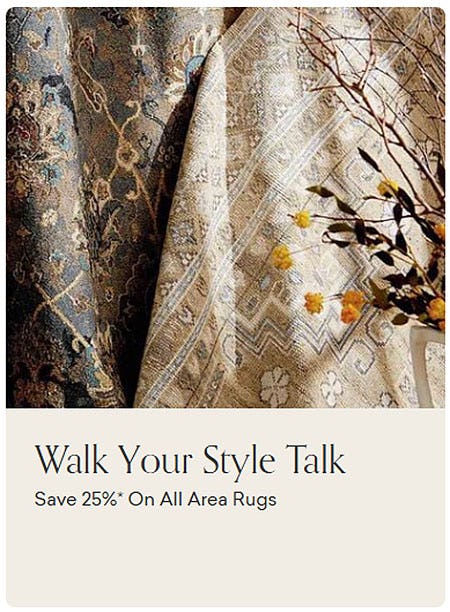 Save 25% On All Area Rugs