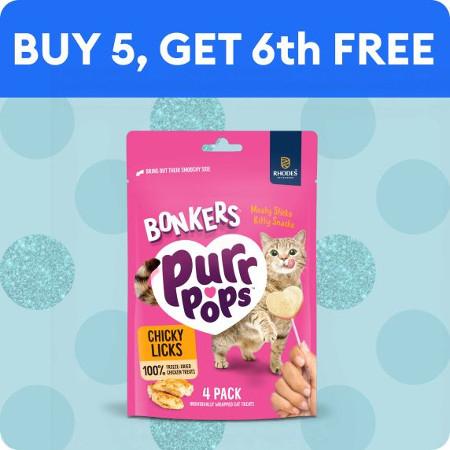 Buy 5, Get 6th Free Select Cat Treats