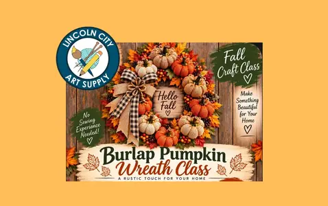 Burlap Pumpkin Wreath Class thumbnail