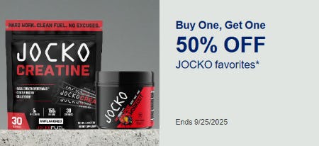 Buy One, Get One 50% Off JOCKO Favorites