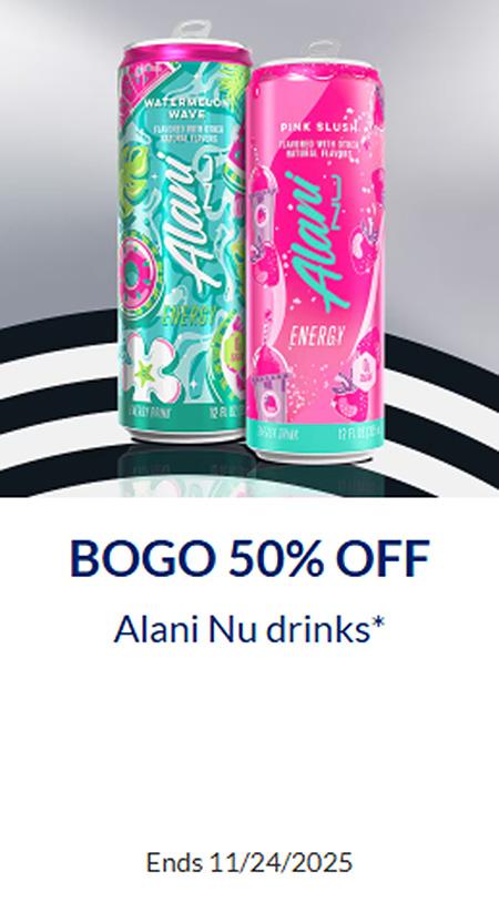BOGO 50% Off Alani Nu Drinks