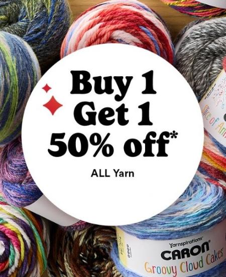 Buy 1, Get 1 50% Off All Yarn