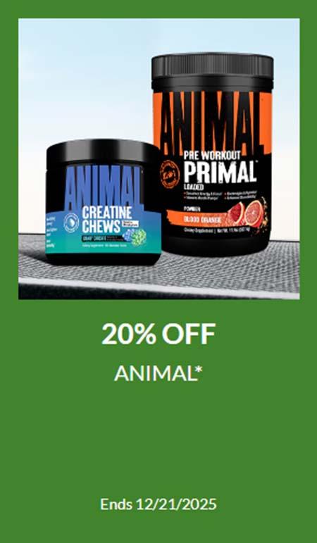 20% Off Animal