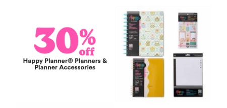 30% Off Happy Planner® Planners & Planner Accessories