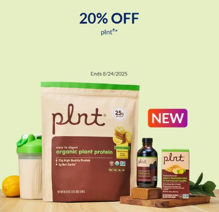 20% Off plnt