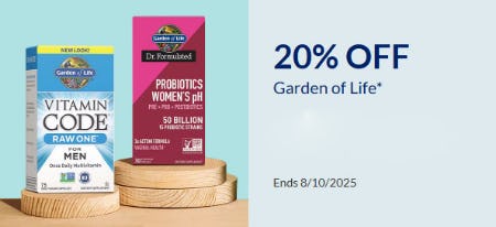 20% Off Garden Of Life