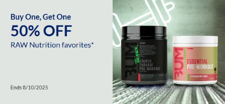 Buy One, Get One 50% Off RAW Nutrition Favorites