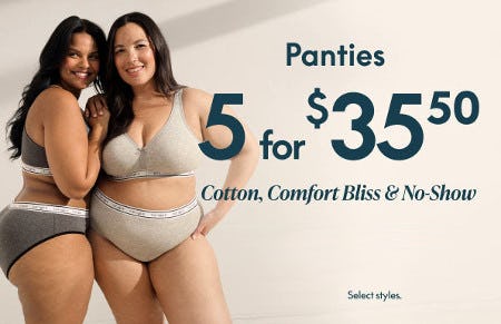 Panties 5 for $35.50