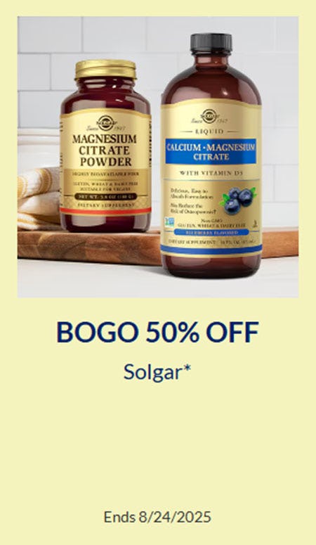 BOGO 50% Off Solgar