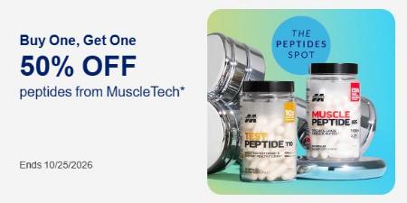 Buy One, Get One 50% Off Peptides From Muscle Tech