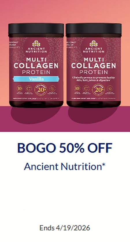 BOGO 50% Off Ancient Nutrition