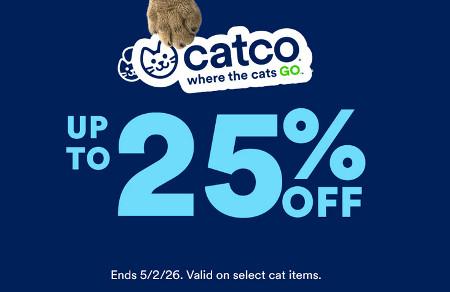 Up to 25% off Select Cat Items