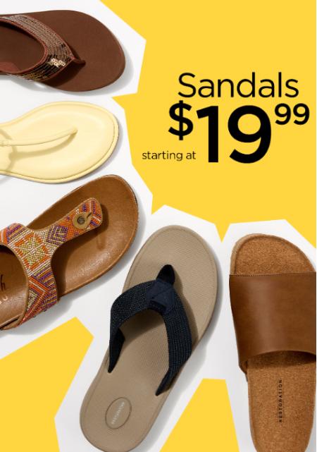 Sandals Starting at $19.99