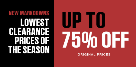 Up to 75% Off Original Prices