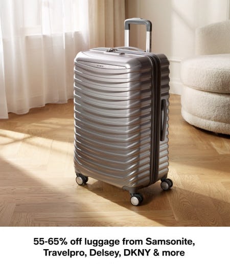55-65% off Luggage from Samsonite, Travelpro, Delsey, DKNY and More