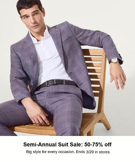 Semi-Annual Suit Sale: 50-75% off
