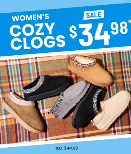 Women's Cozy Clogs Sale $34.98