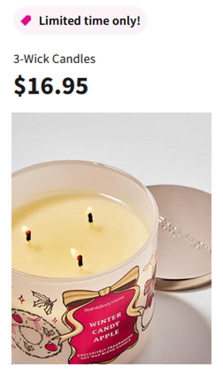 $16.95 3-Wick Candles