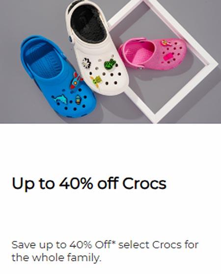 Up to 40% Off Crocs