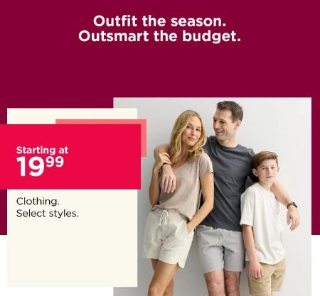 Starting at $19.99 Clothing