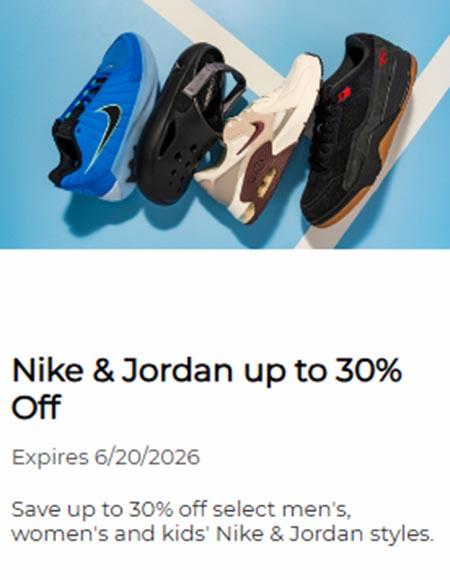 Nike & Jordan Up to 30% Off