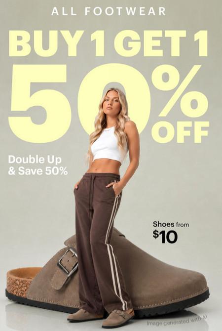 All Footwear Buy 1, Get 1 50% off