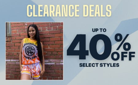 Clearance Deals: Up to 40% Off on Select Styles