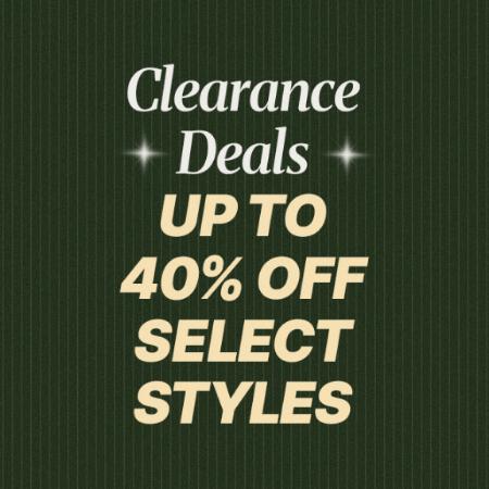 Clearance Deals: Up to 40% Off Select Styles