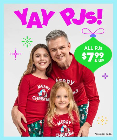 All PJs $7.99 and Up
