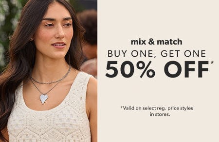Buy One, Get One 50% off Jewelry and More