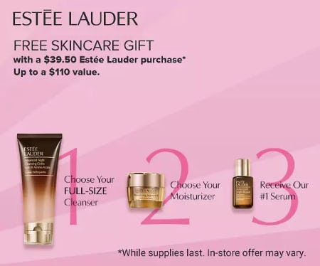 Free Skincare Gift With a $39.50 Estee Lauder Purchase