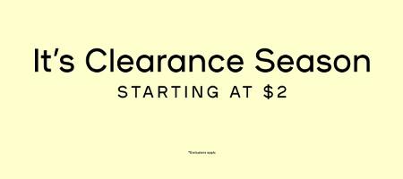 Clearance Starting $2
