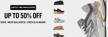 Up to 50% off Nike, New Balance, Crocs and More