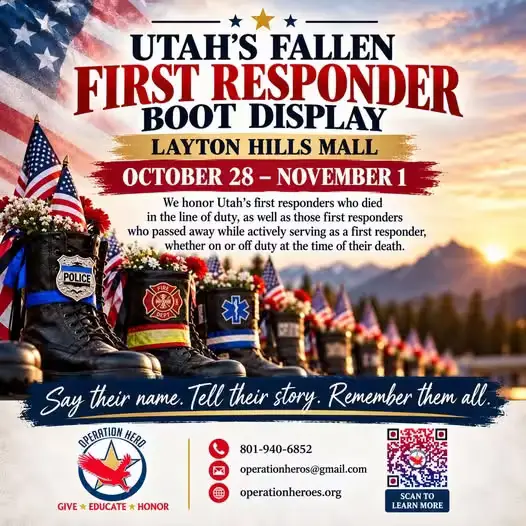Utah’s Fallen First Responder Boot Display
