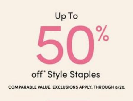 Up to 50% Off Style Staples