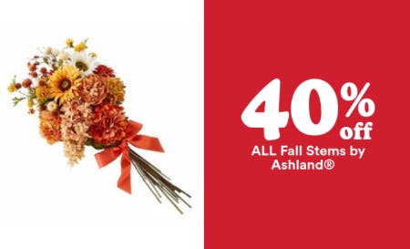 40% Off All Fall Stems by Ashland