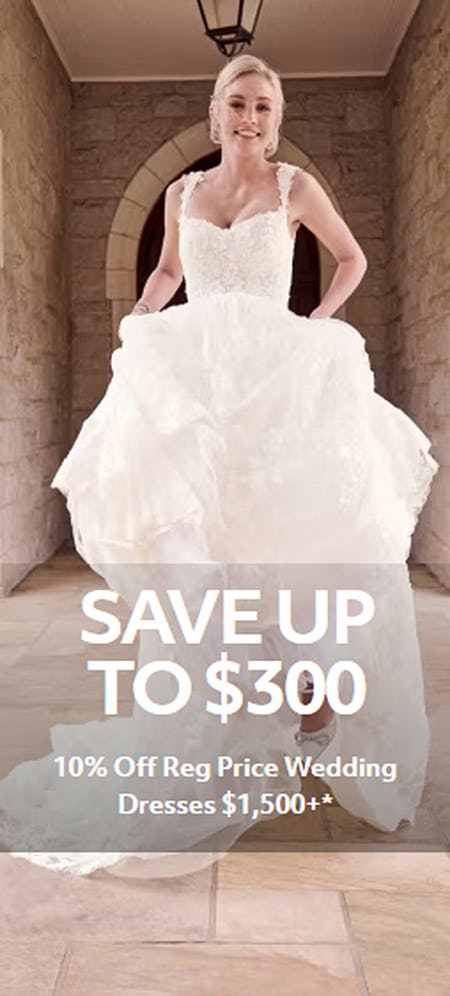 10% Off Reg Price Wedding Dresses $1,500+